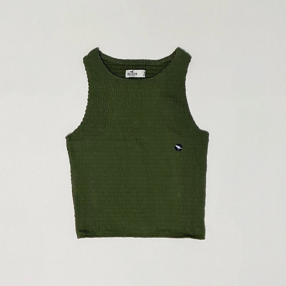 olive green hollister cinched tanktop